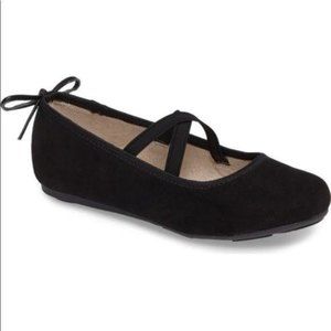 Stuart Weitzman Fannie Bolshoi Suede Ballet Flats Black Girls Size 13